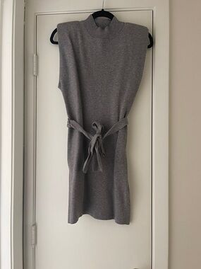 Rodéo Soft Ribbed Mock Neck Dress in Heather Gray